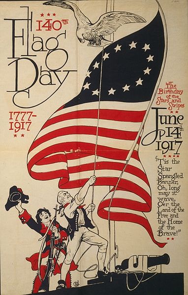 cat flag day poster